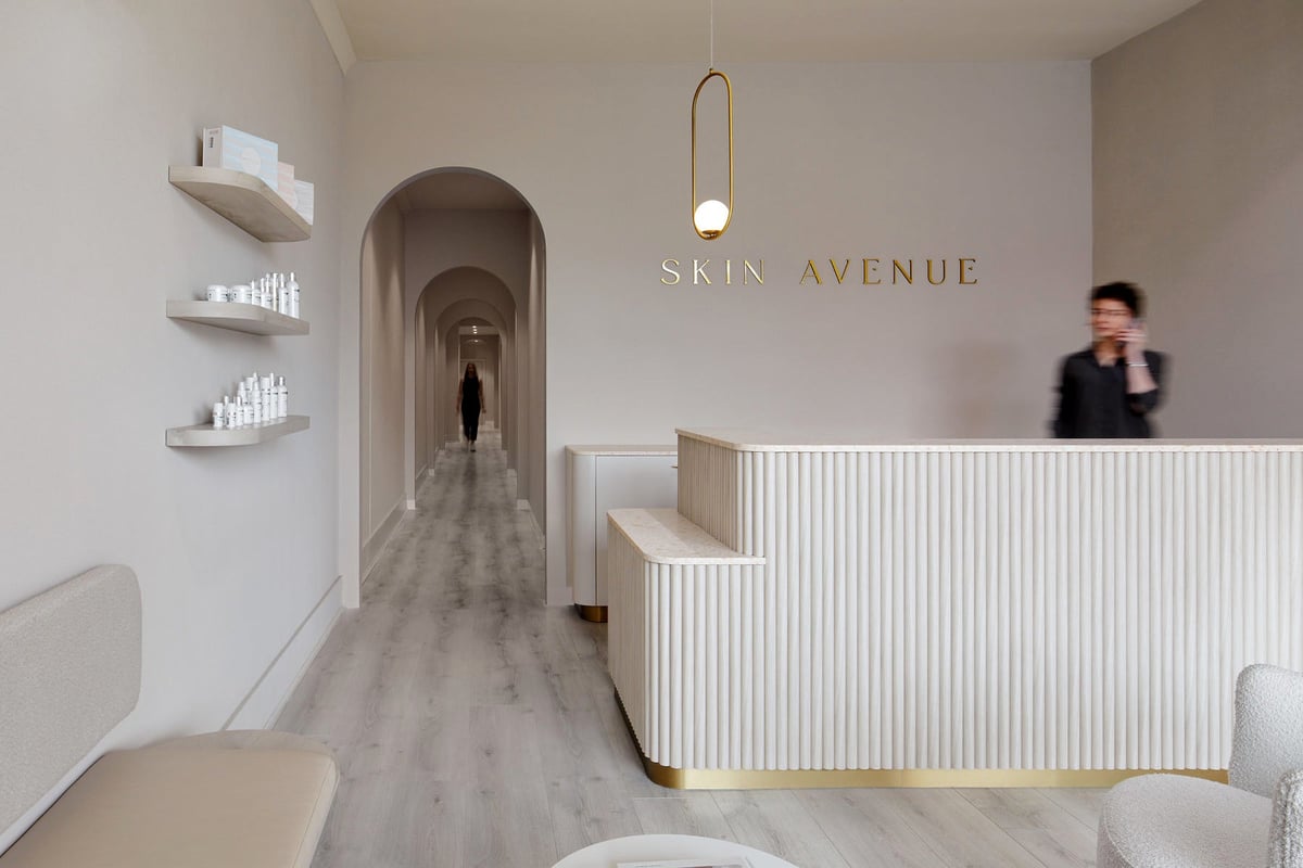Sleek and professional flat cut metal sign, complementing the salon's modern setting